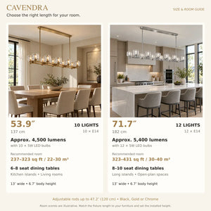 Cavendra Rectangular Crystal Chandelier Modern Chandelier