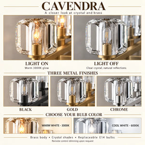 Cavendra Rectangular Crystal Chandelier Modern Chandelier