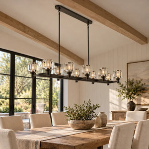 Cavendra Rectangular Crystal Chandelier Black / L53.94" (137 cm) / Warm Light 2700K Modern Chandelier