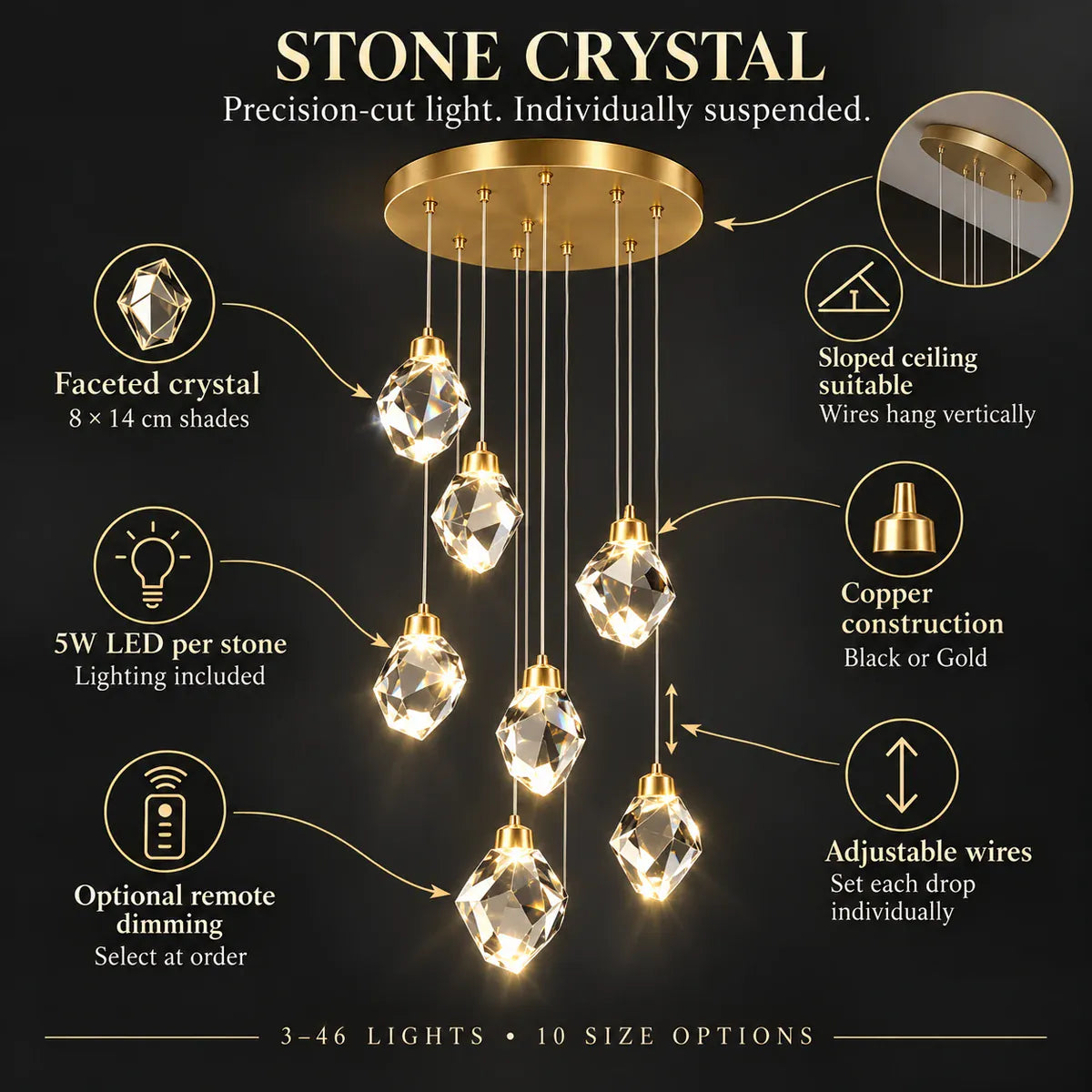 Crystal Staircase Chandelier Modern Chandelier