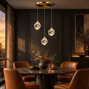 Crystal Staircase Chandelier Gold / 3 / Warm White 3000K Modern Chandelier