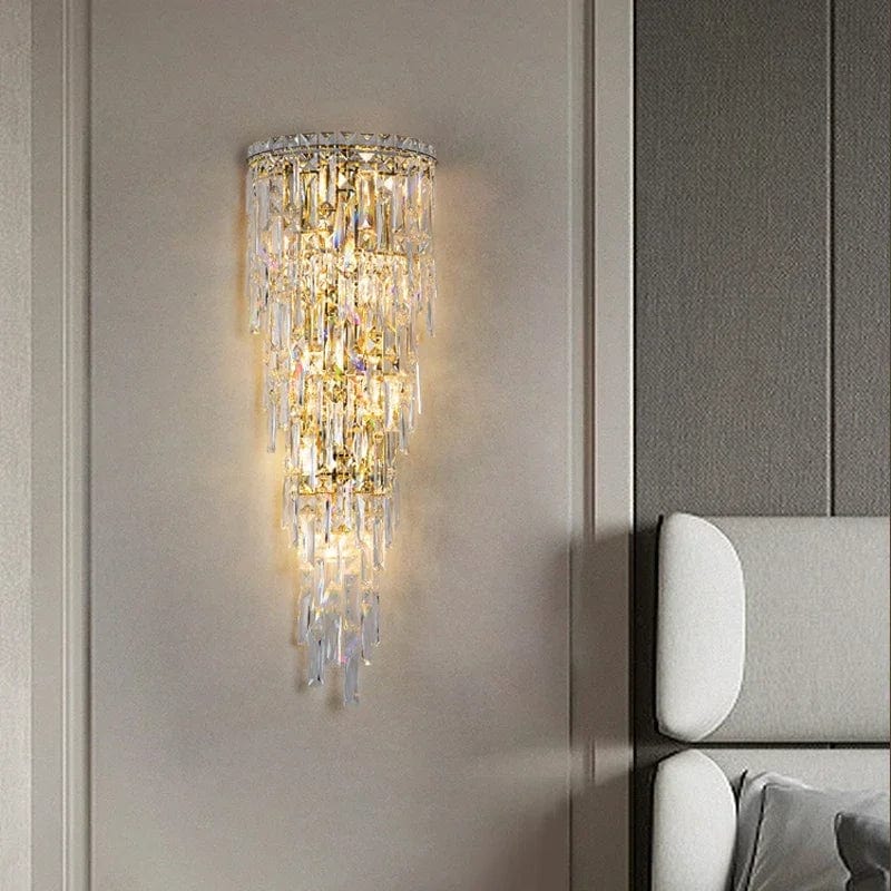 Cyra Modern Crystal Wall Lamp Gold / Warm White 3000K / H 11.02" (28cm) Modern Chandelier