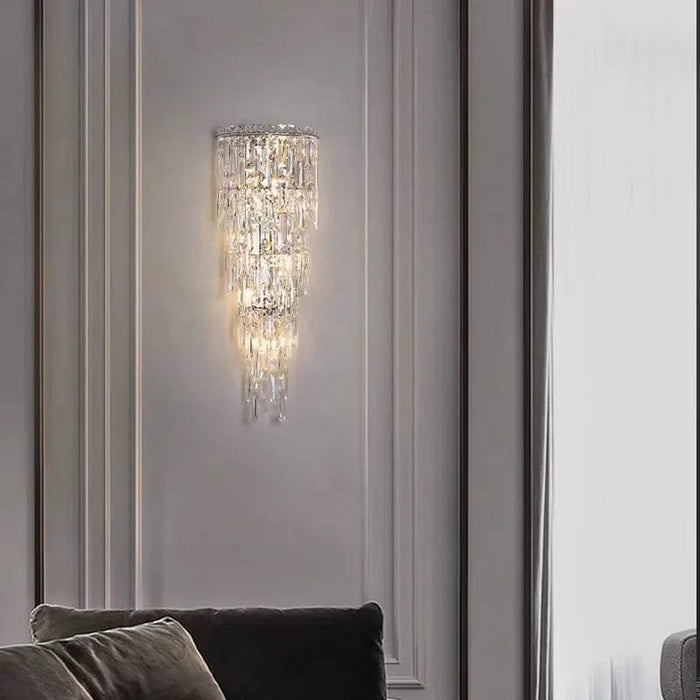 Cyra Modern Crystal Wall Lamp spiral sculptural bedroom