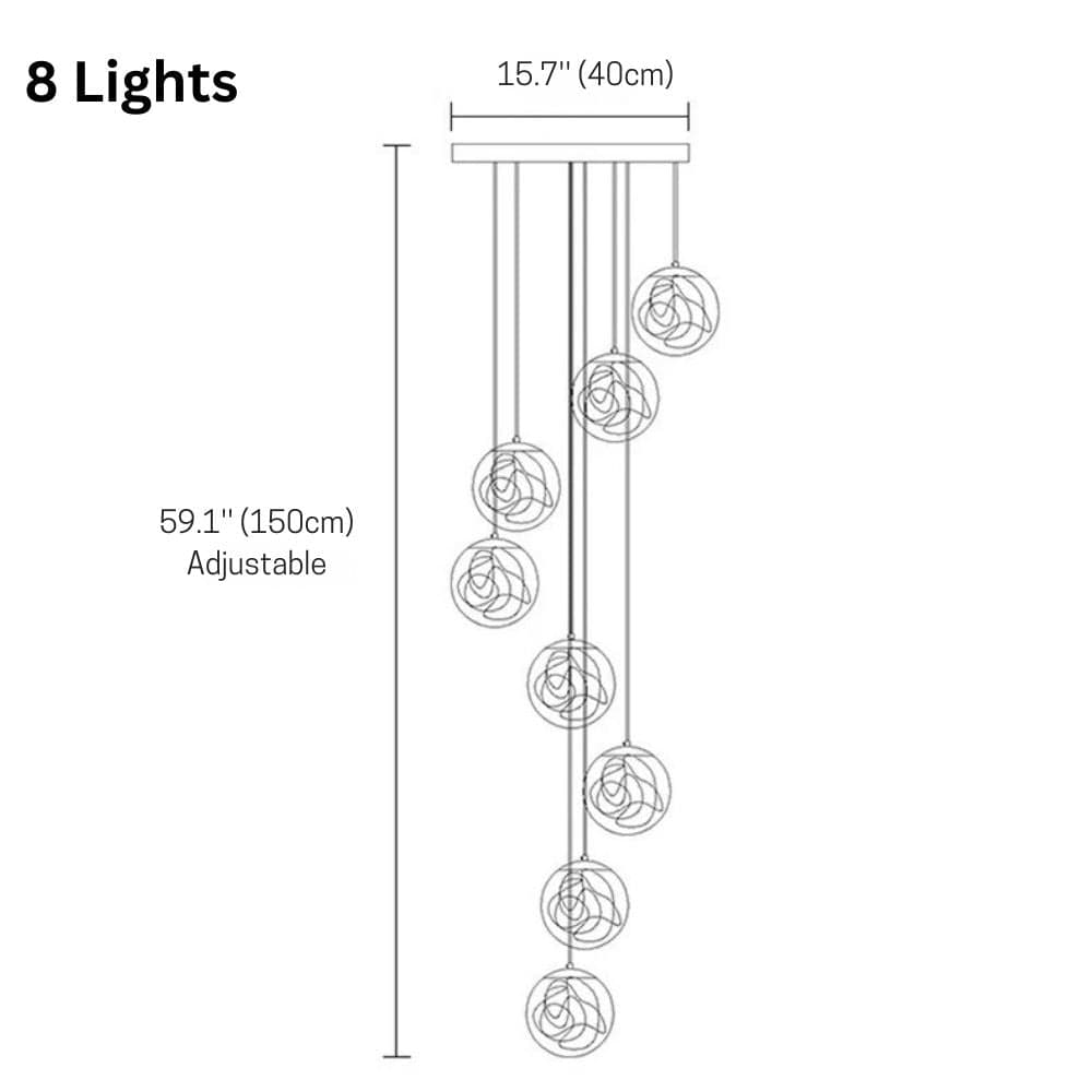 Danny Stairway Lighting Chandelier Modern Chandelier