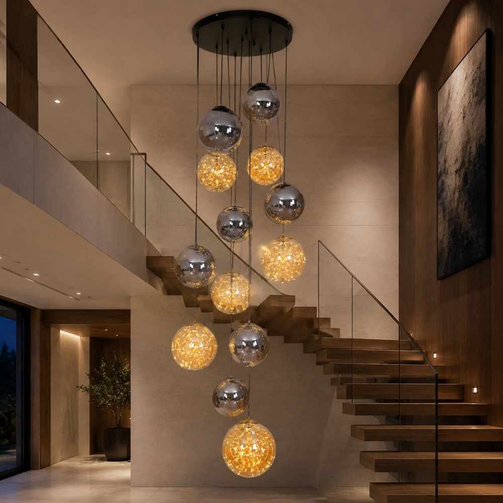Danny Stairway Lighting Chandelier 6 / Warm White 3000K Modern Chandelier