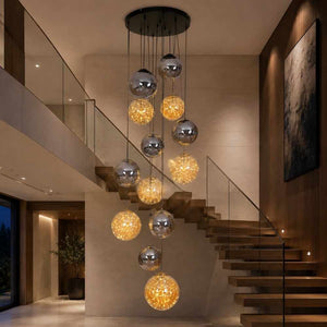 Danny Stairway Lighting Chandelier 6 / Warm White 3000K Modern Chandelier