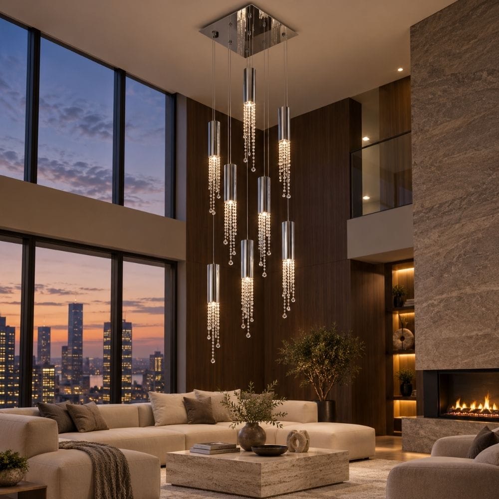 Dash Crystal Staircase Chandelier Modern Chandelier