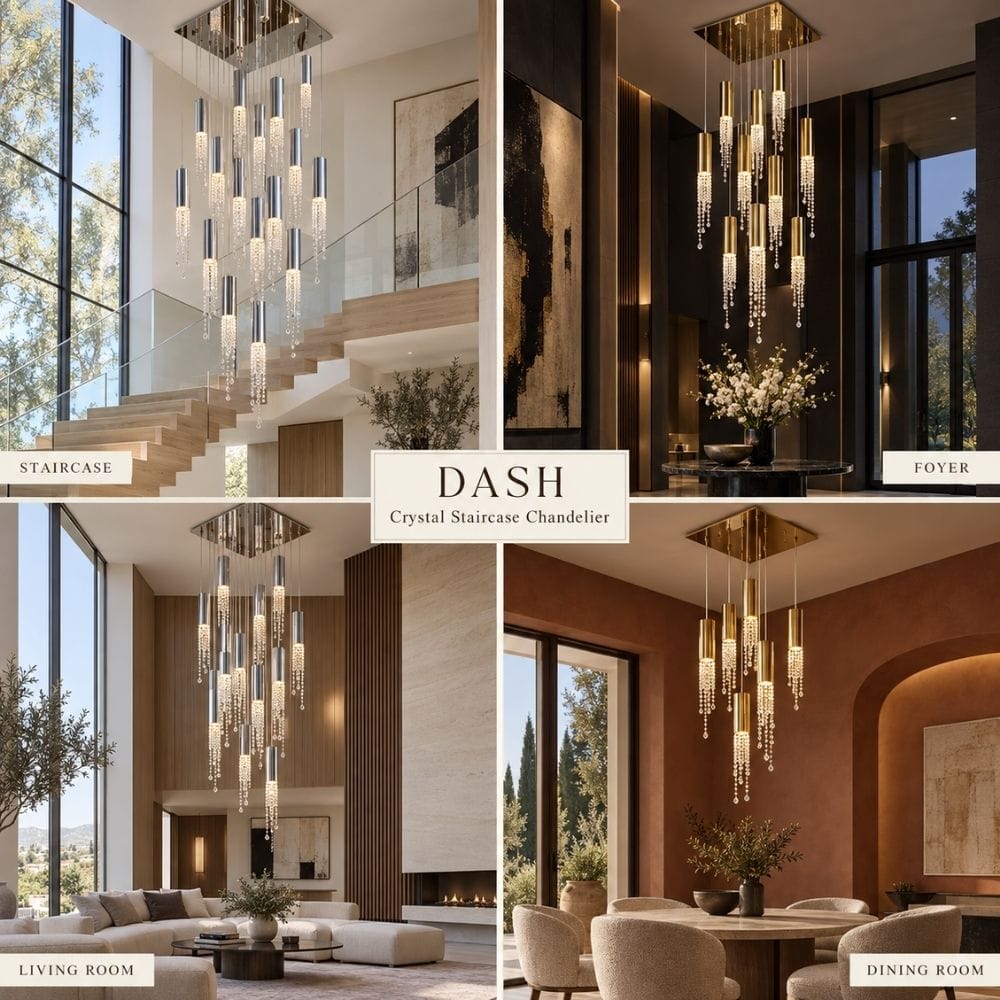 Dash Crystal Staircase Chandelier Modern Chandelier