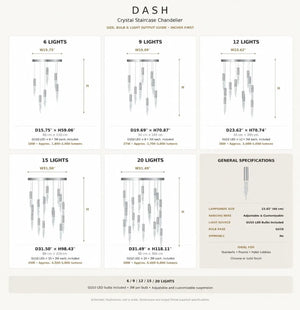 Dash Crystal Staircase Chandelier Modern Chandelier