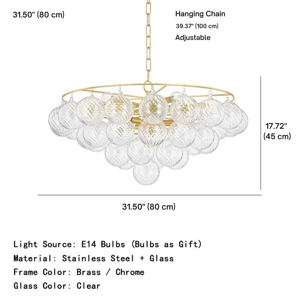 Dove Glass Bubble Light Fixture Modern Chandelier