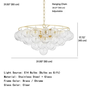 Dove Glass Bubble Light Fixture Modern Chandelier