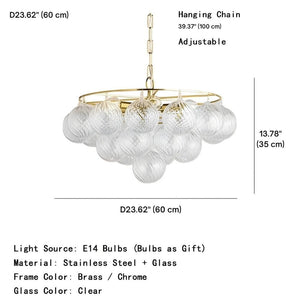 Dove Glass Bubble Light Fixture Modern Chandelier