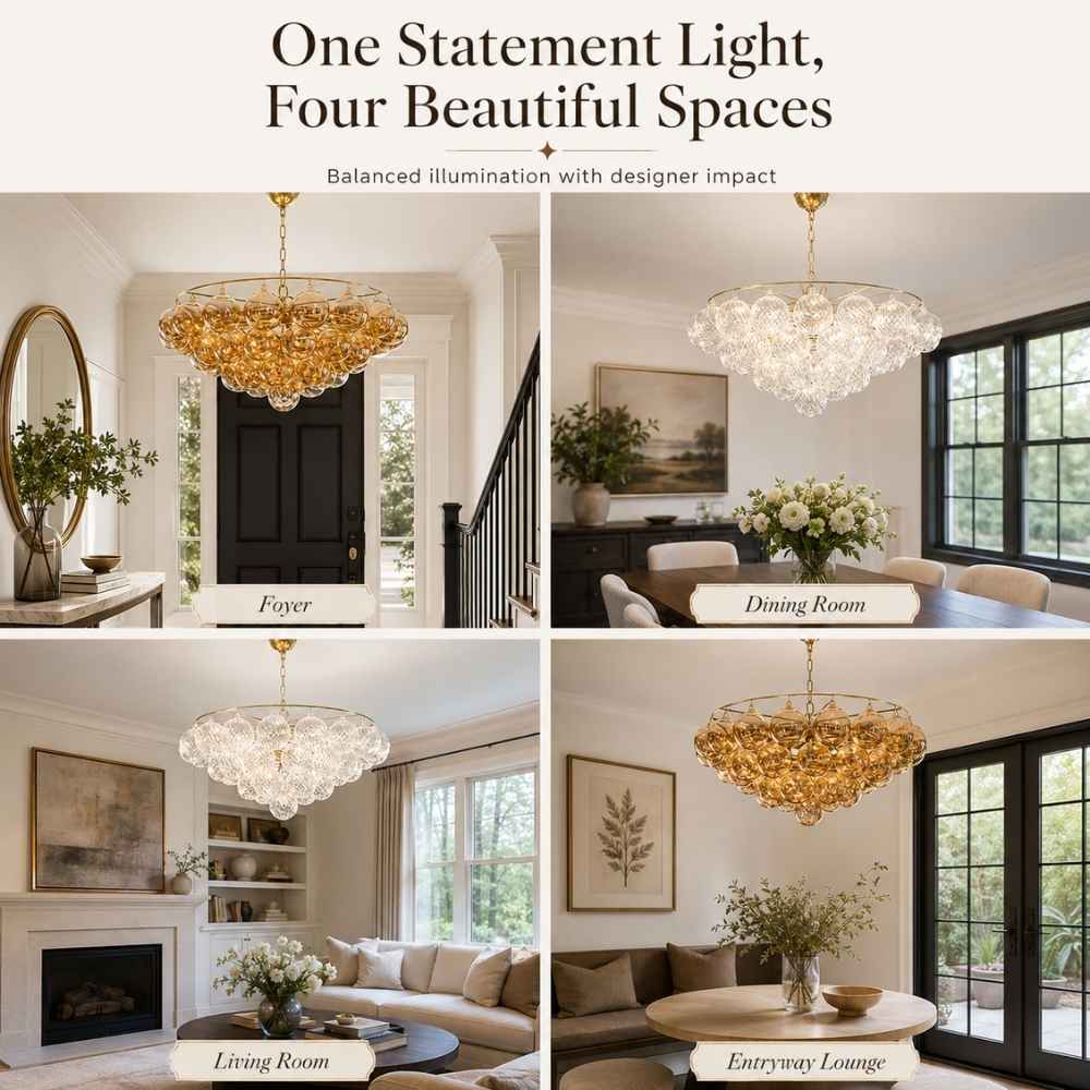 Dove Glass Bubble Light Fixture Modern Chandelier