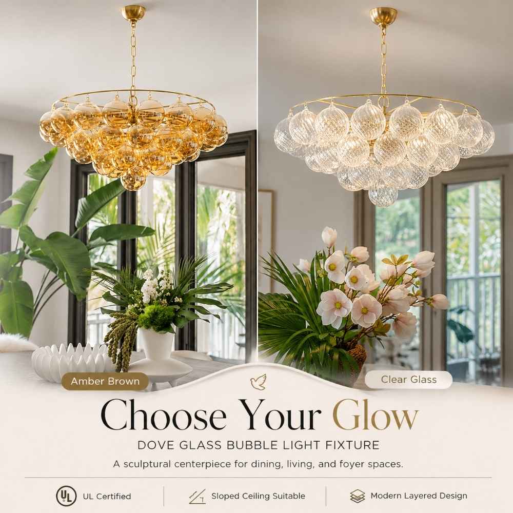 Dove Glass Bubble Light Fixture Modern Chandelier