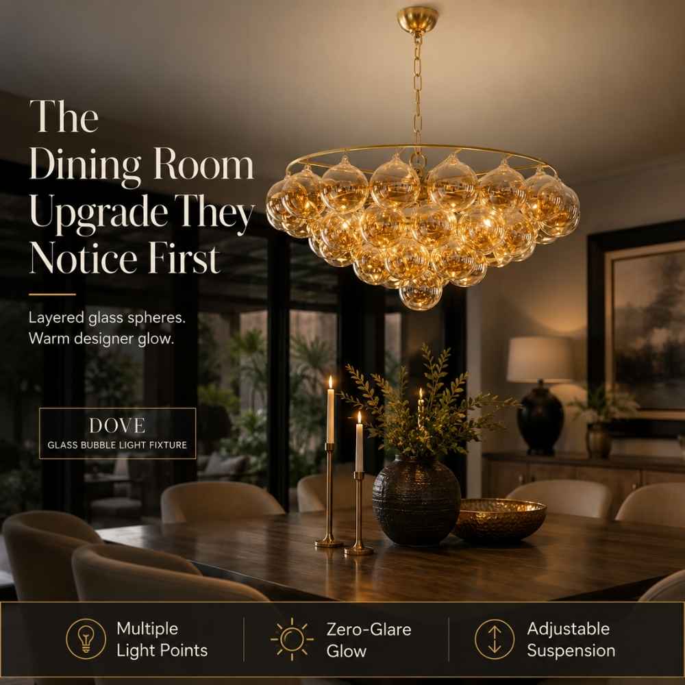 Dove Glass Bubble Light Fixture Modern Chandelier