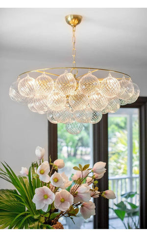 Dove Glass Bubble Light Fixture 23.62" (60 cm) / Transparent / Warm White 3000K Modern Chandelier