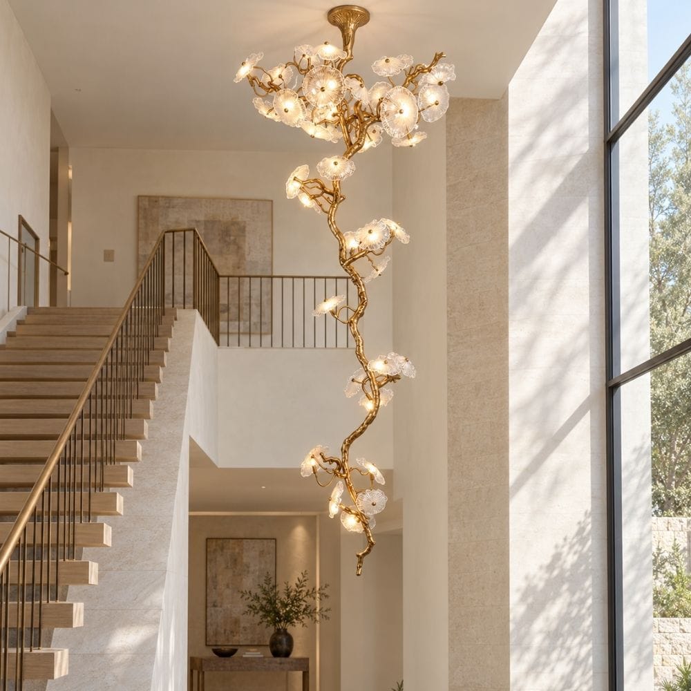 Edenora Floral Branch Staircase Chandelier Modern Chandelier