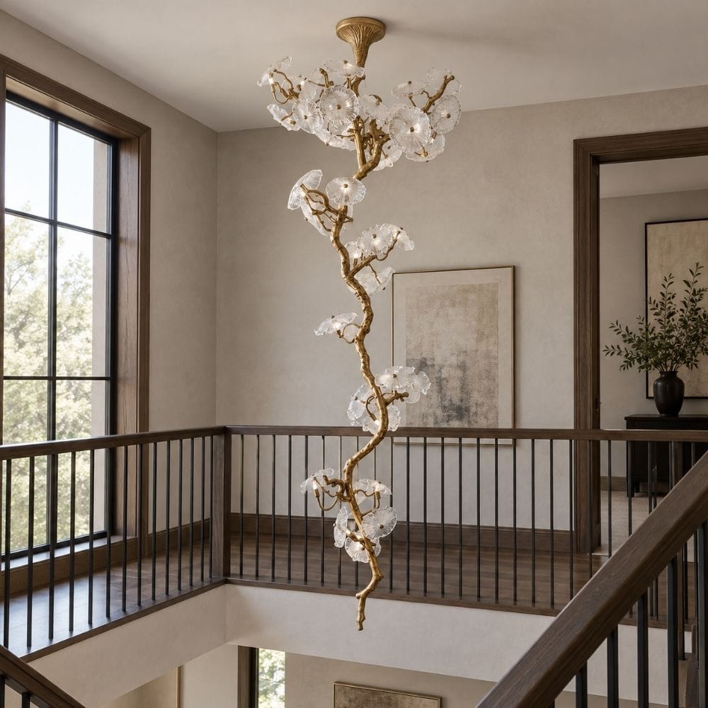 Edenora Floral Branch Staircase Chandelier Modern Chandelier