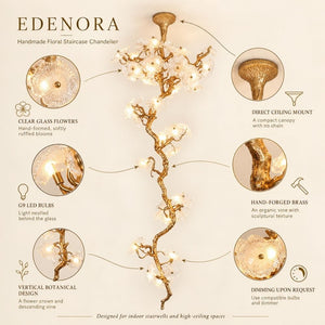 Edenora Floral Branch Staircase Chandelier Modern Chandelier