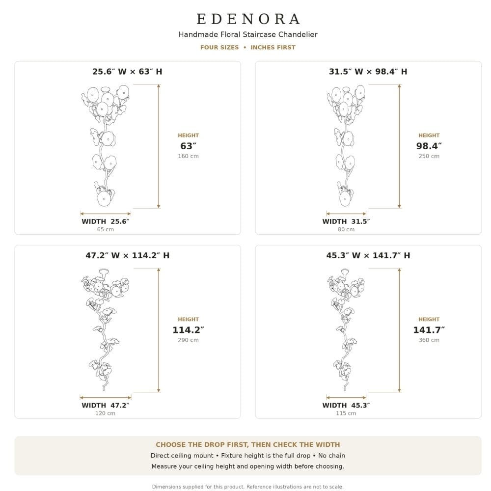 Edenora Floral Branch Staircase Chandelier Modern Chandelier