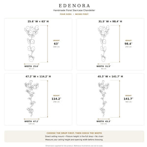 Edenora Floral Branch Staircase Chandelier Modern Chandelier