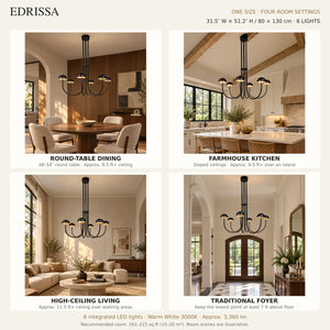 Edrissa Mid-Century Dome LED Chandelier Modern Chandelier