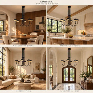 Edrissa Mid-Century Dome LED Chandelier Modern Chandelier