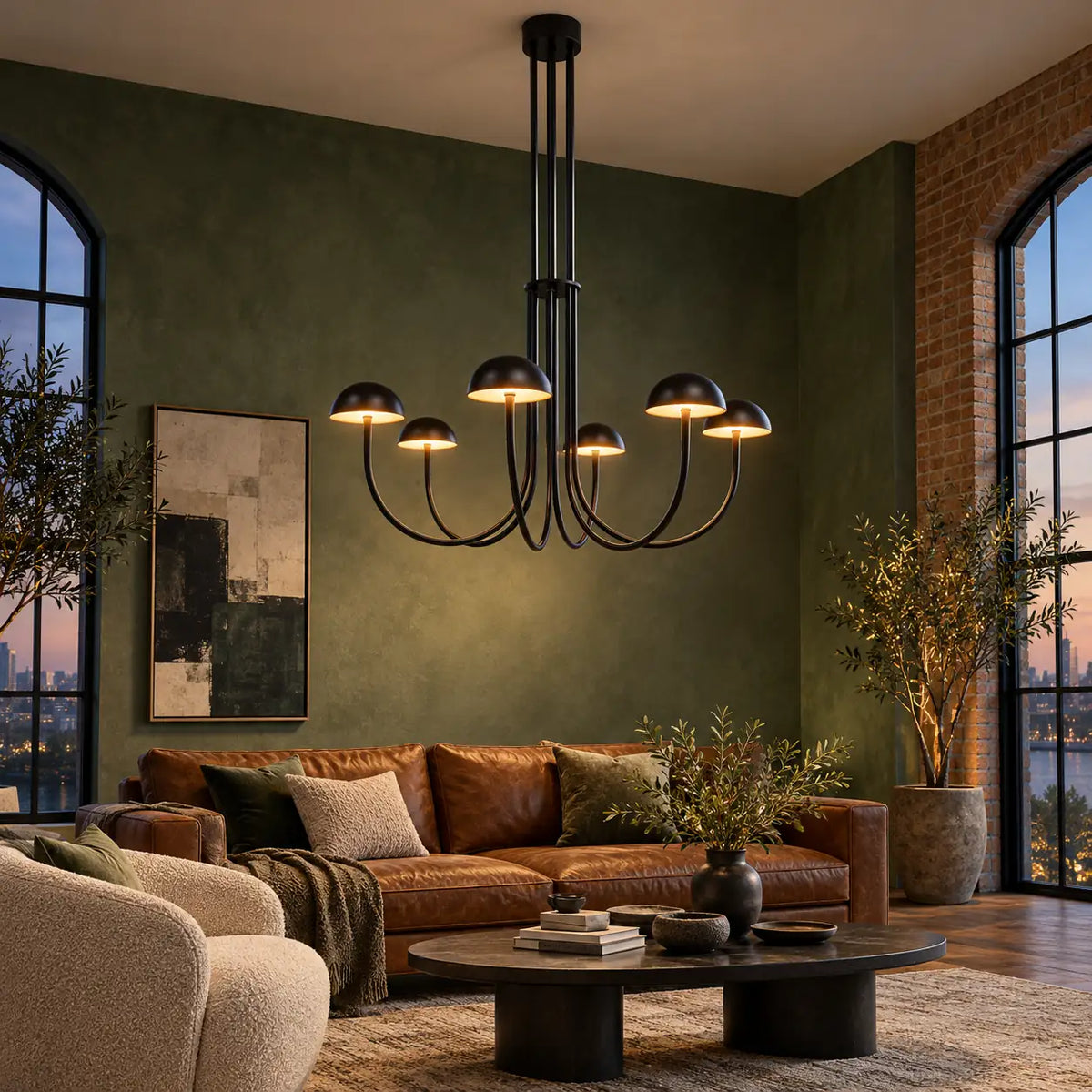 Edrissa Mid-Century Dome LED Chandelier Modern Chandelier
