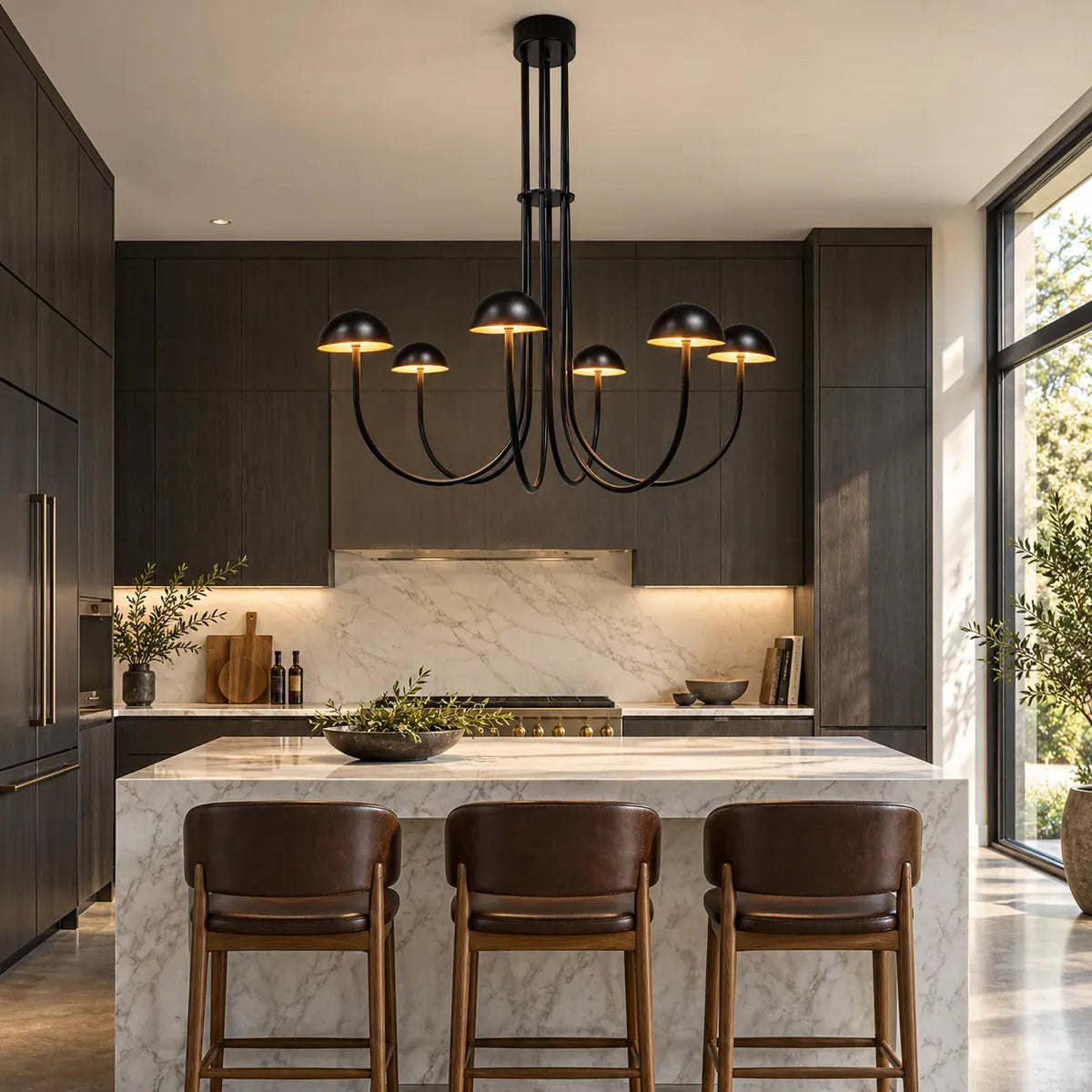 Edrissa Mid-Century Dome LED Chandelier Modern Chandelier