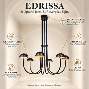 Edrissa Mid-Century Dome LED Chandelier Modern Chandelier