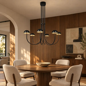 Edrissa Mid-Century Dome LED Chandelier Warm Light 3000K Modern Chandelier