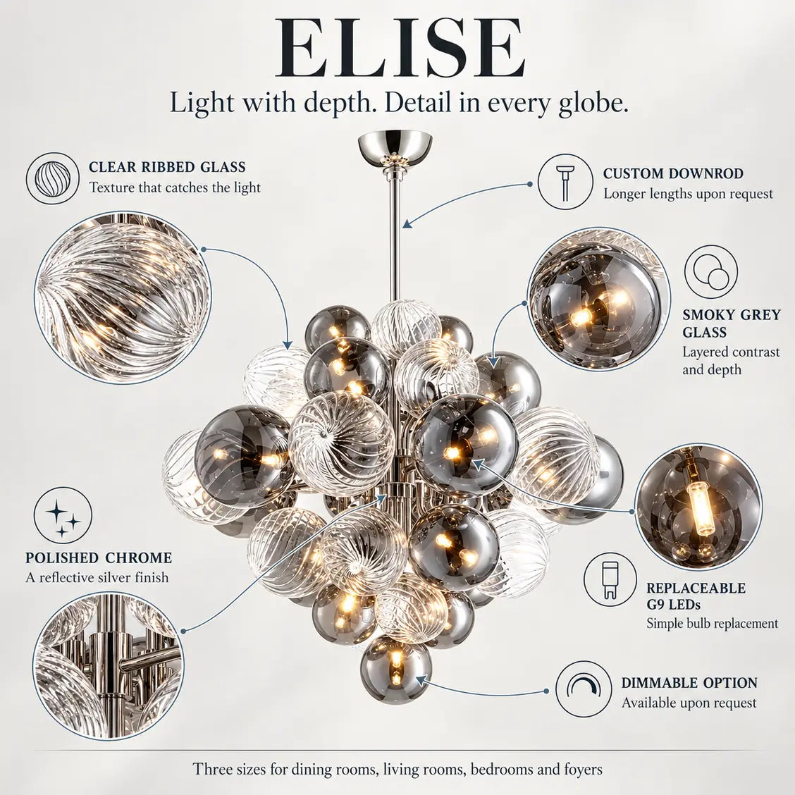 Elise Sputnik Bubble Chandelier Modern Chandelier