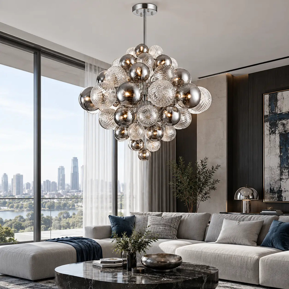 Elise Sputnik Bubble Chandelier 33 / Warm White 3000K Modern Chandelier