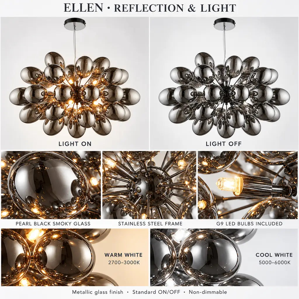 Ellen Black Bubble Chandelier Modern Chandelier