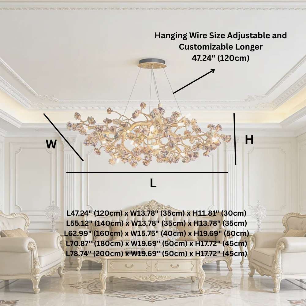 Elori Natural Stone Flower Brass Chandelier Modern Chandelier