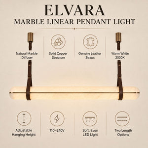 Elvara Marble Linear Pendant Light Modern Chandelier
