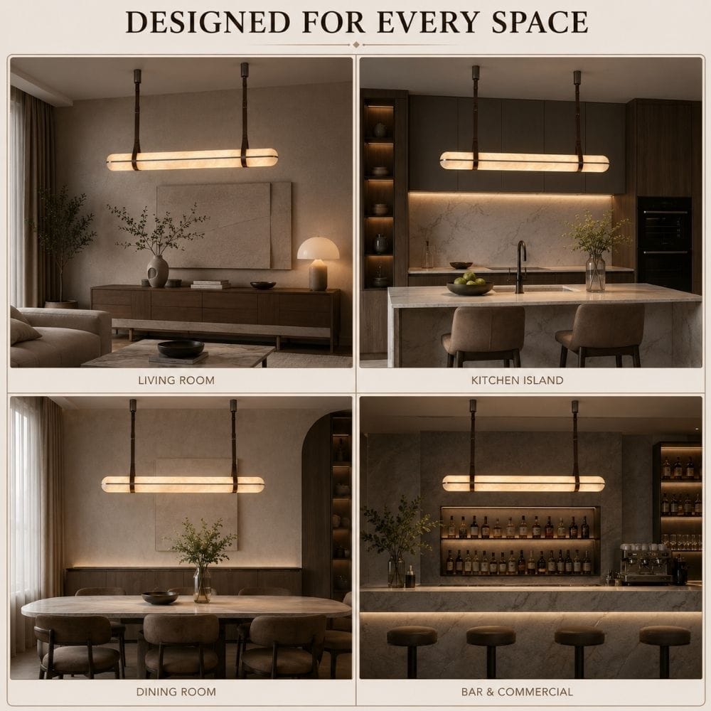 Elvara Marble Linear Pendant Light Modern Chandelier