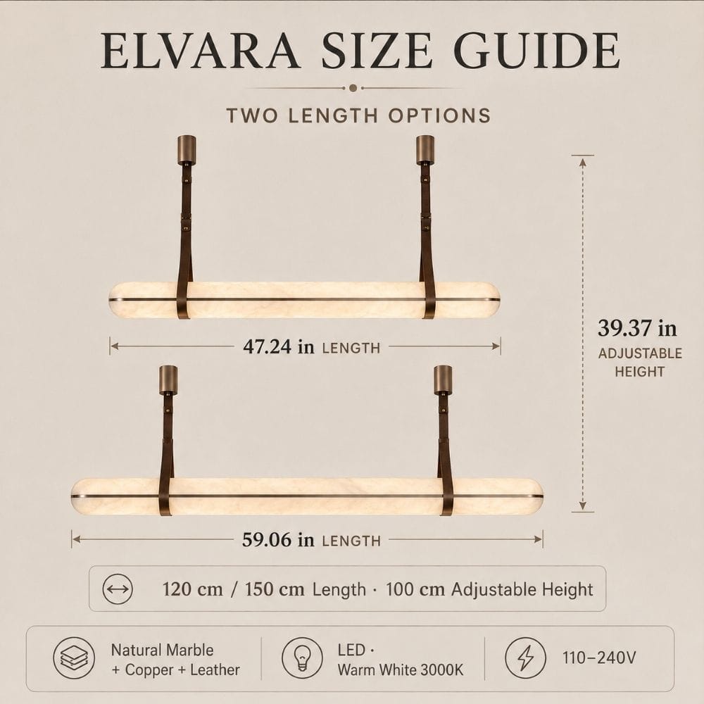 Elvara Marble Linear Pendant Light Modern Chandelier