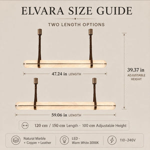 Elvara Marble Linear Pendant Light Modern Chandelier