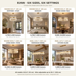 Elyan Led Crystal Chandelier Modern Chandelier