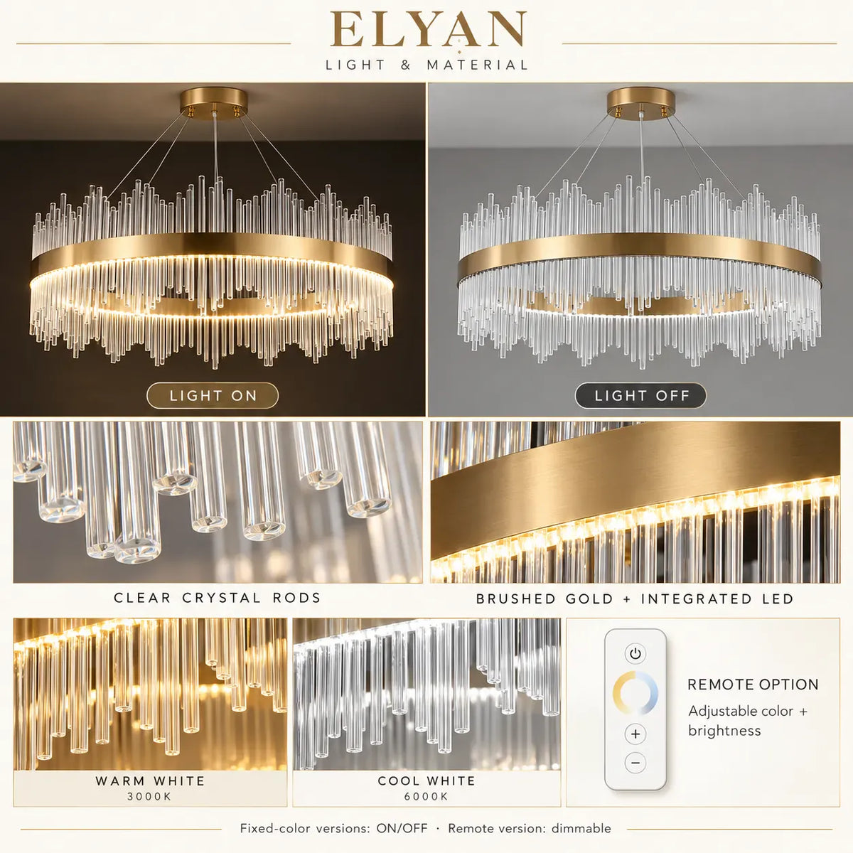 Elyan Led Crystal Chandelier Modern Chandelier