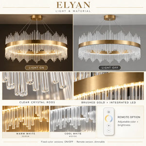 Elyan Led Crystal Chandelier Modern Chandelier