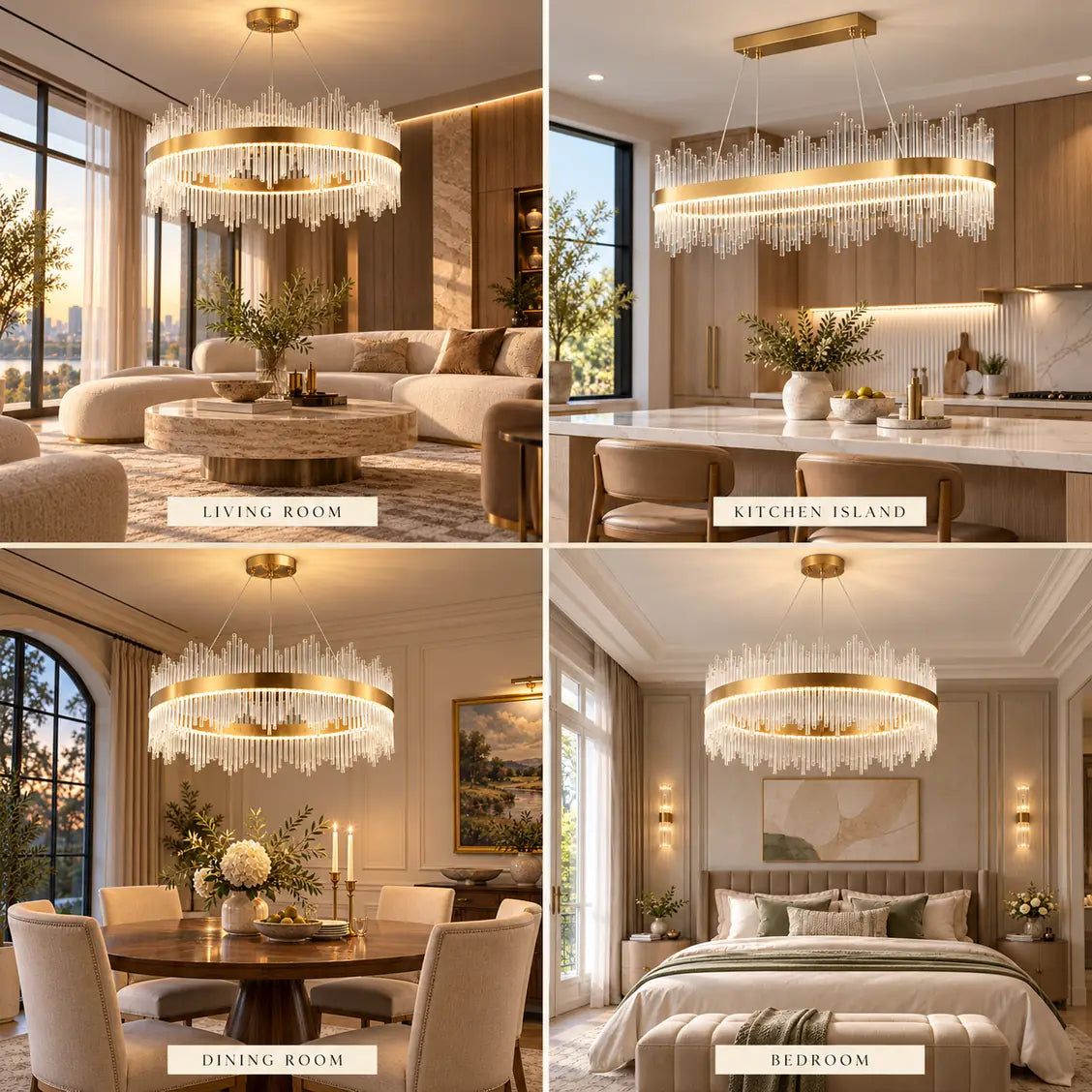 Elyan Led Crystal Chandelier Modern Chandelier