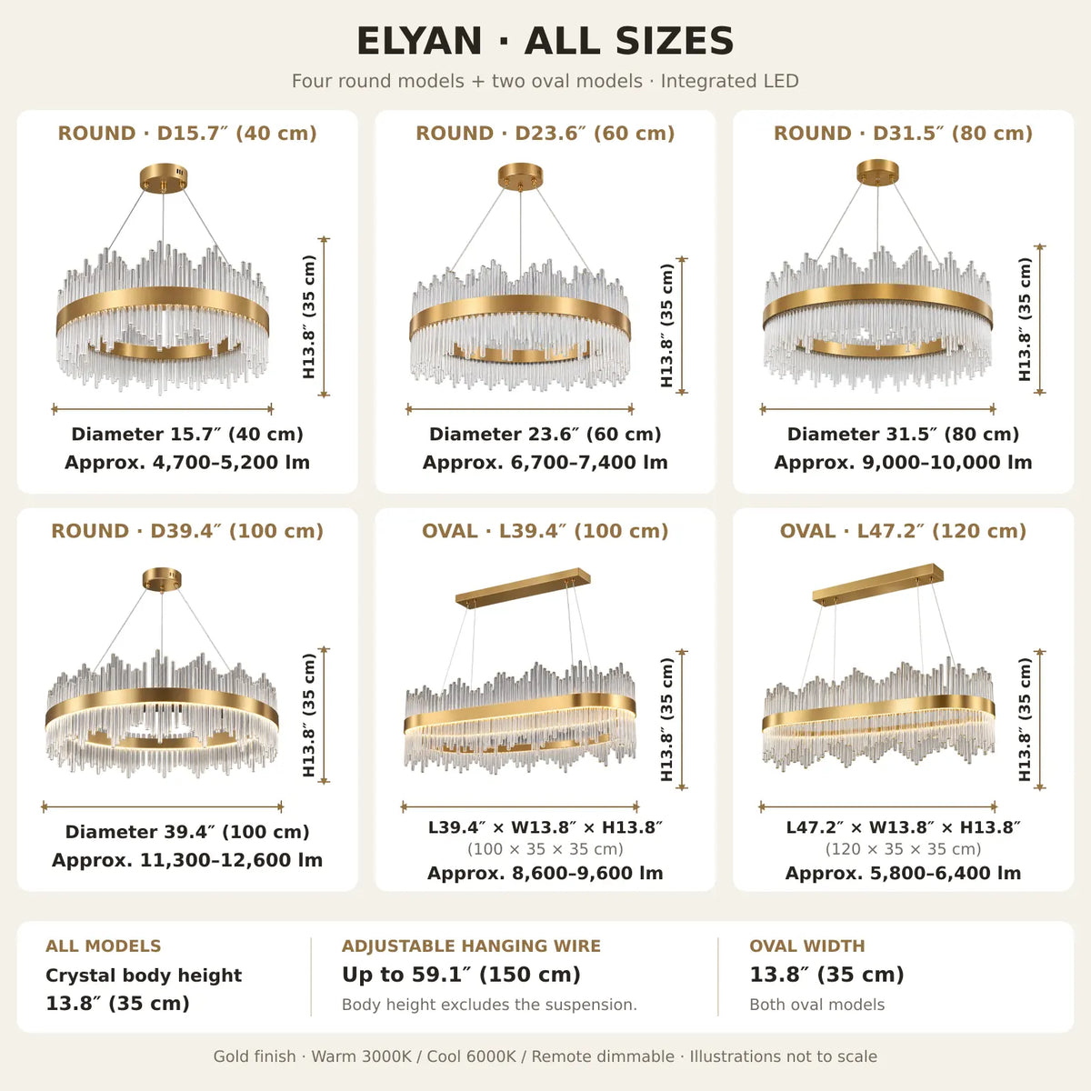 Elyan Led Crystal Chandelier Modern Chandelier
