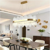 Elyan Led Crystal Chandelier Oval 31.50" (80 cm) / Warm White 3000K Modern Chandelier