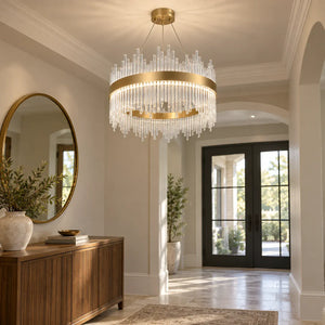 Elyan Led Crystal Chandelier Round 15.75" (40 cm) / Warm White 3000K Modern Chandelier