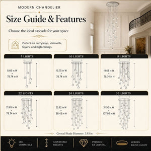 Emma Crystal Staircase Chandelier Modern Chandelier
