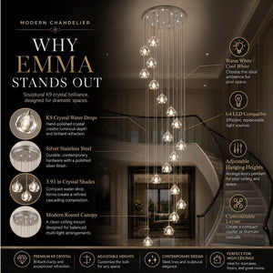 Emma Crystal Staircase Chandelier Modern Chandelier