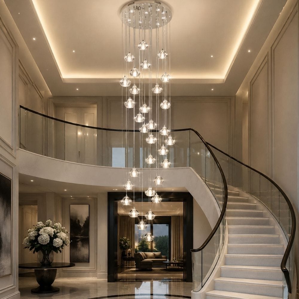 Emma Crystal Staircase Chandelier Modern Chandelier
