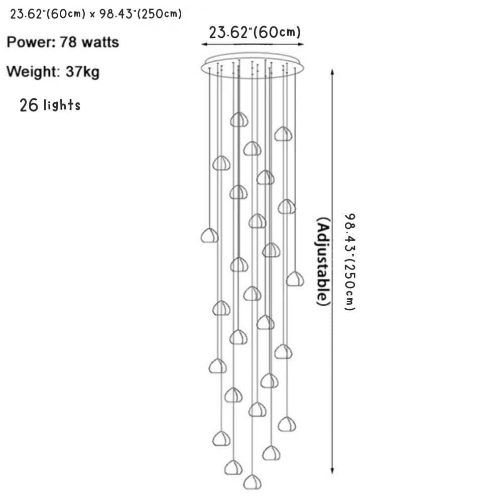 Emma Crystal Staircase Chandelier Modern Chandelier